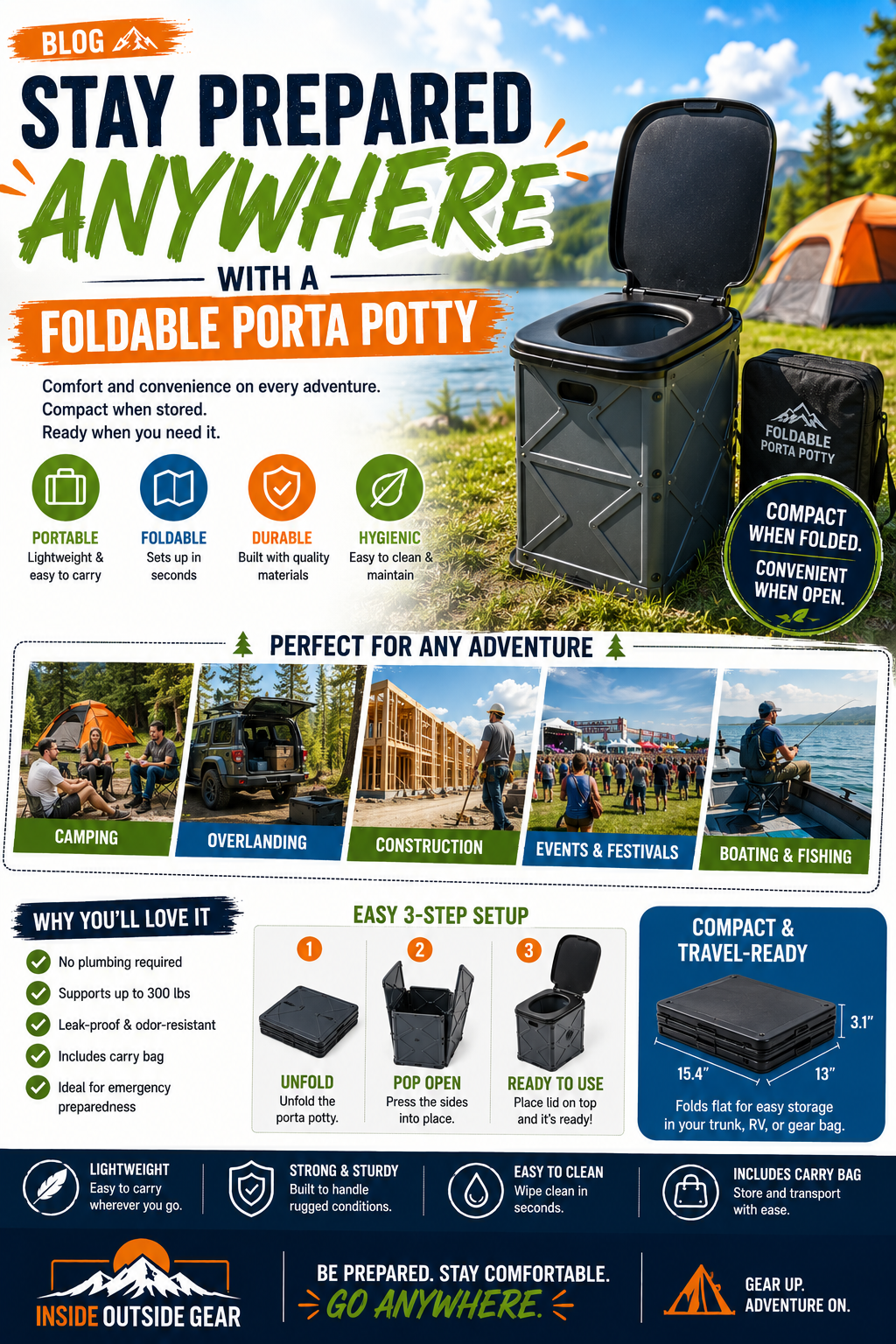 Stay Prepared Anywhere with a Foldable Porta Potty