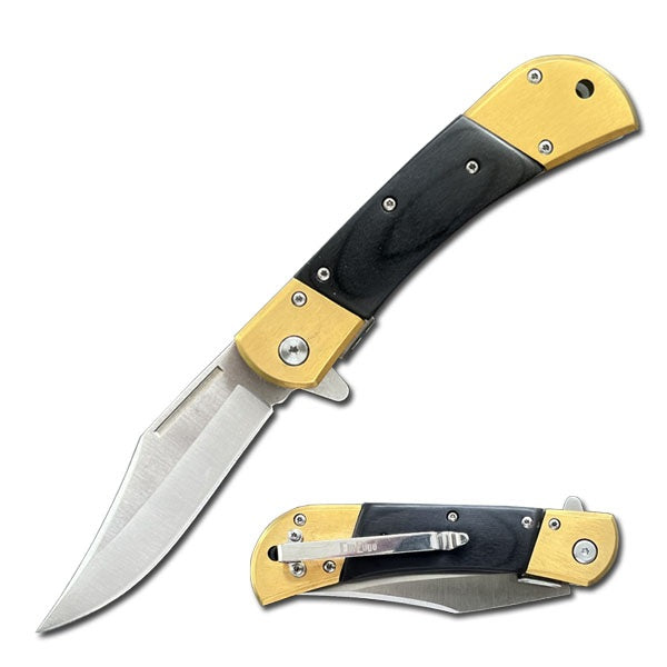 4.75" Closed Spring Assisted Knife With Overlay Handle - 2 Color Selection