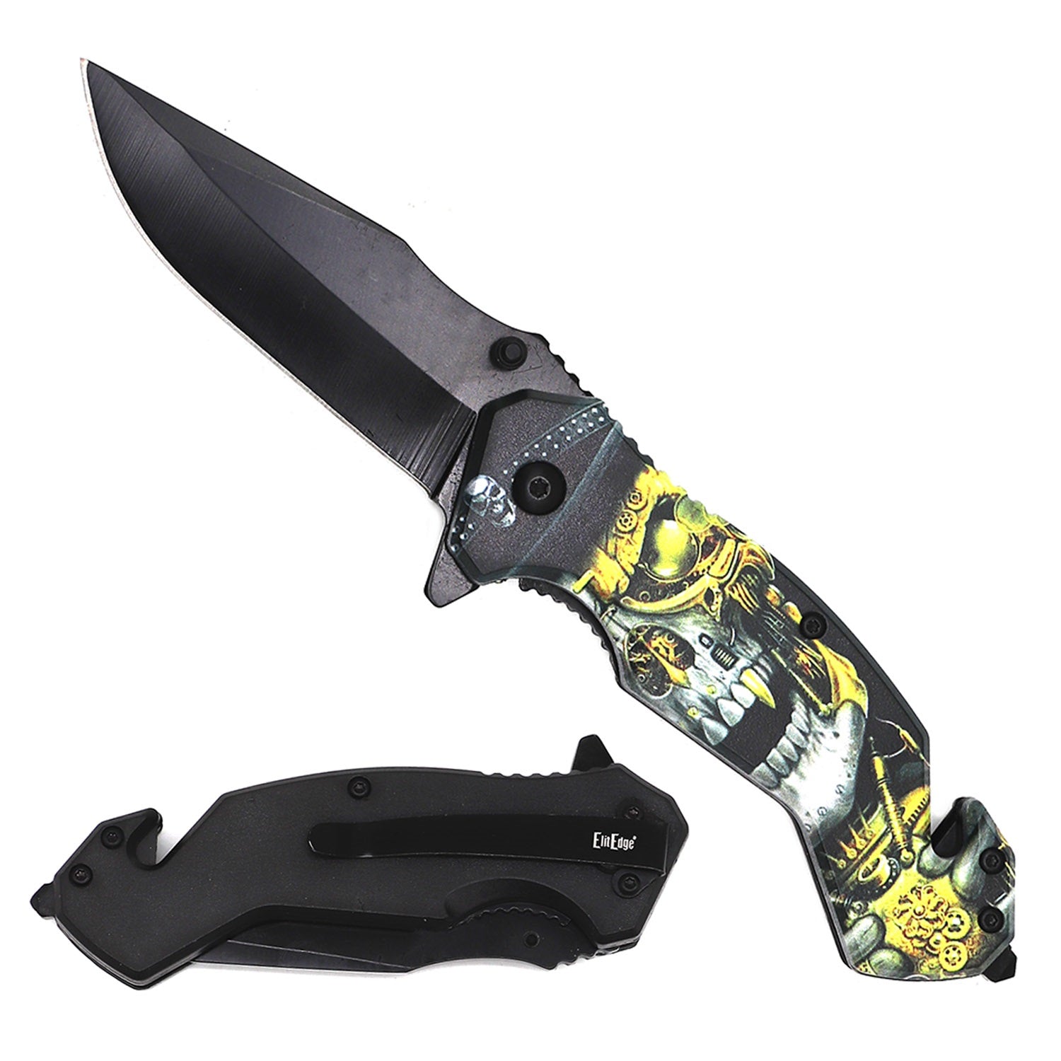 Day Zero Survival Tactical Rescue Spring Assisted Folding Knife – Multiple 3D Printed Designs