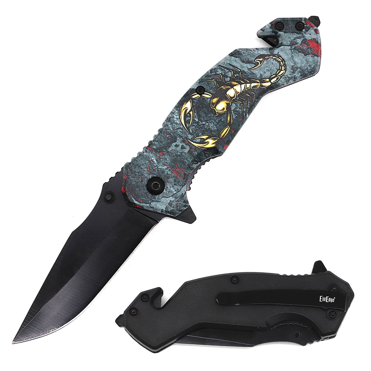 Day Zero Survival Tactical Rescue Spring Assisted Folding Knife – Multiple 3D Printed Designs