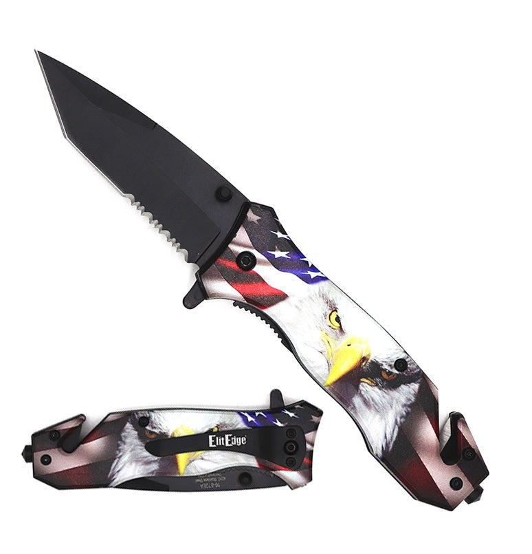 Day Zero Survival Serrated Tanto Spring Assisted Folding Pocket Knife – Multiple Handle Designs
