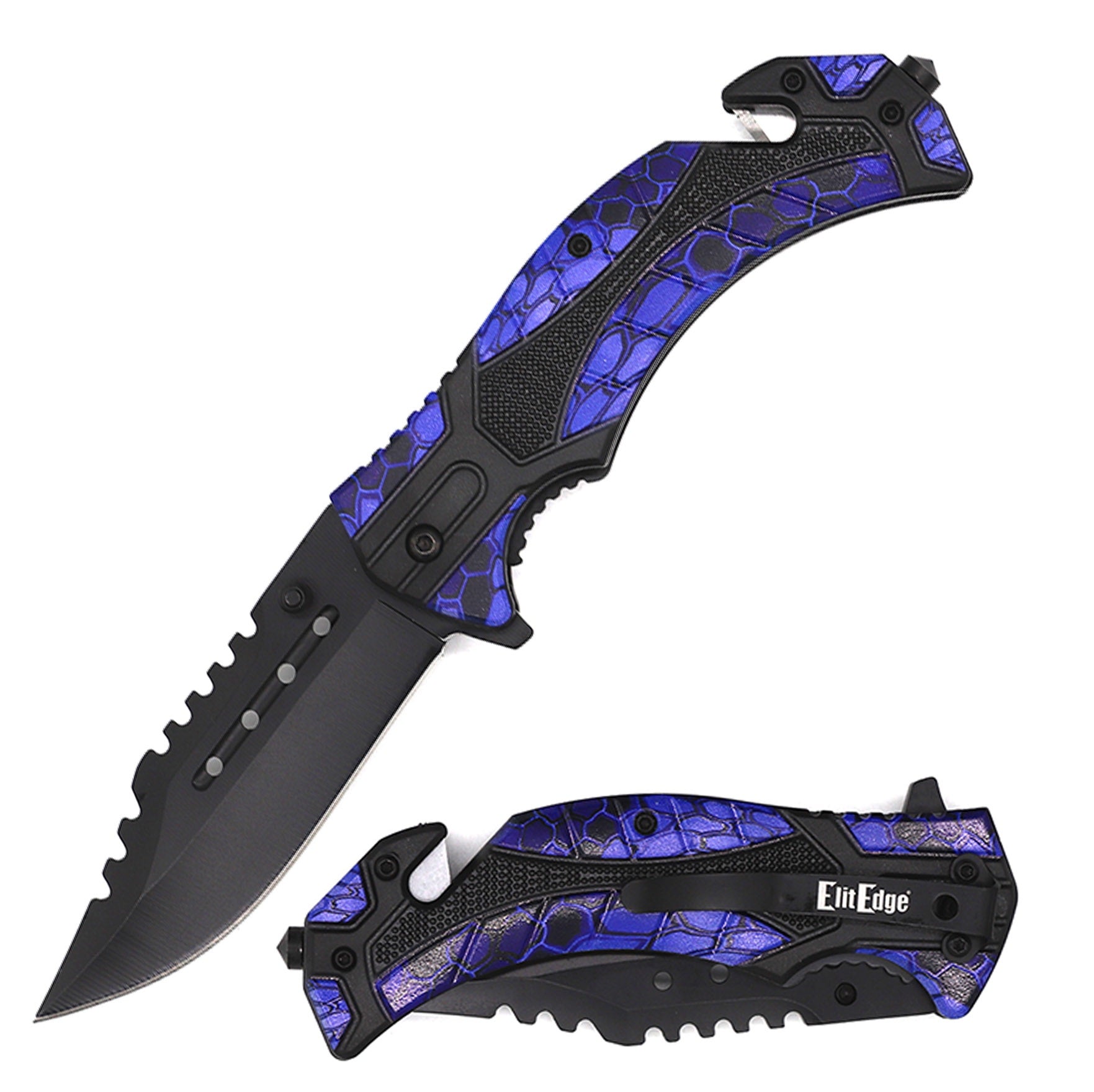 Day Zero Survival 9" Tactical Rescue Spring Assisted Folding Pocket Knife – Multiple Handle Designs