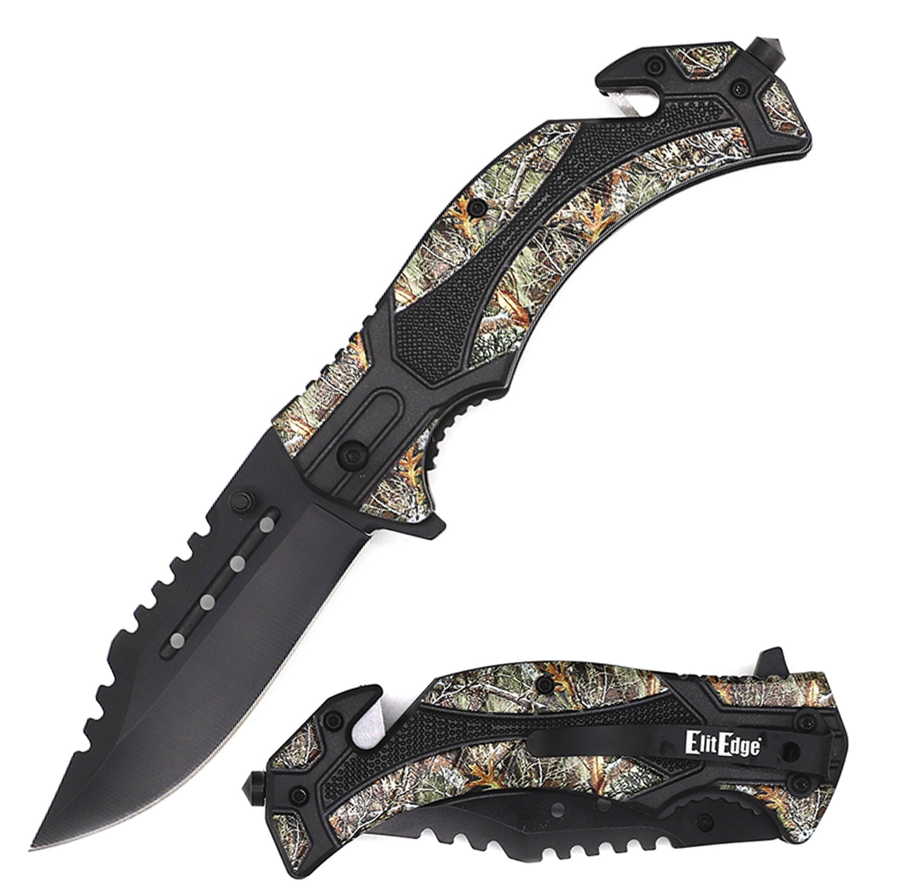 Day Zero Survival 9" Tactical Rescue Spring Assisted Folding Pocket Knife – Multiple Handle Designs