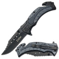 Day Zero Survival 9" Tactical Rescue Spring Assisted Folding Pocket Knife – Multiple Handle Designs