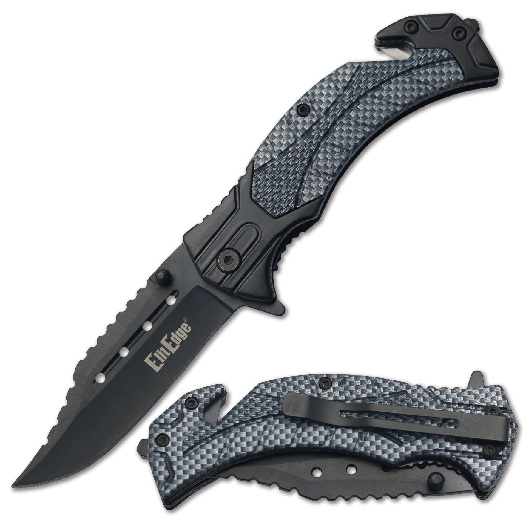 Day Zero Survival 9" Tactical Rescue Spring Assisted Folding Pocket Knife – Multiple Handle Designs