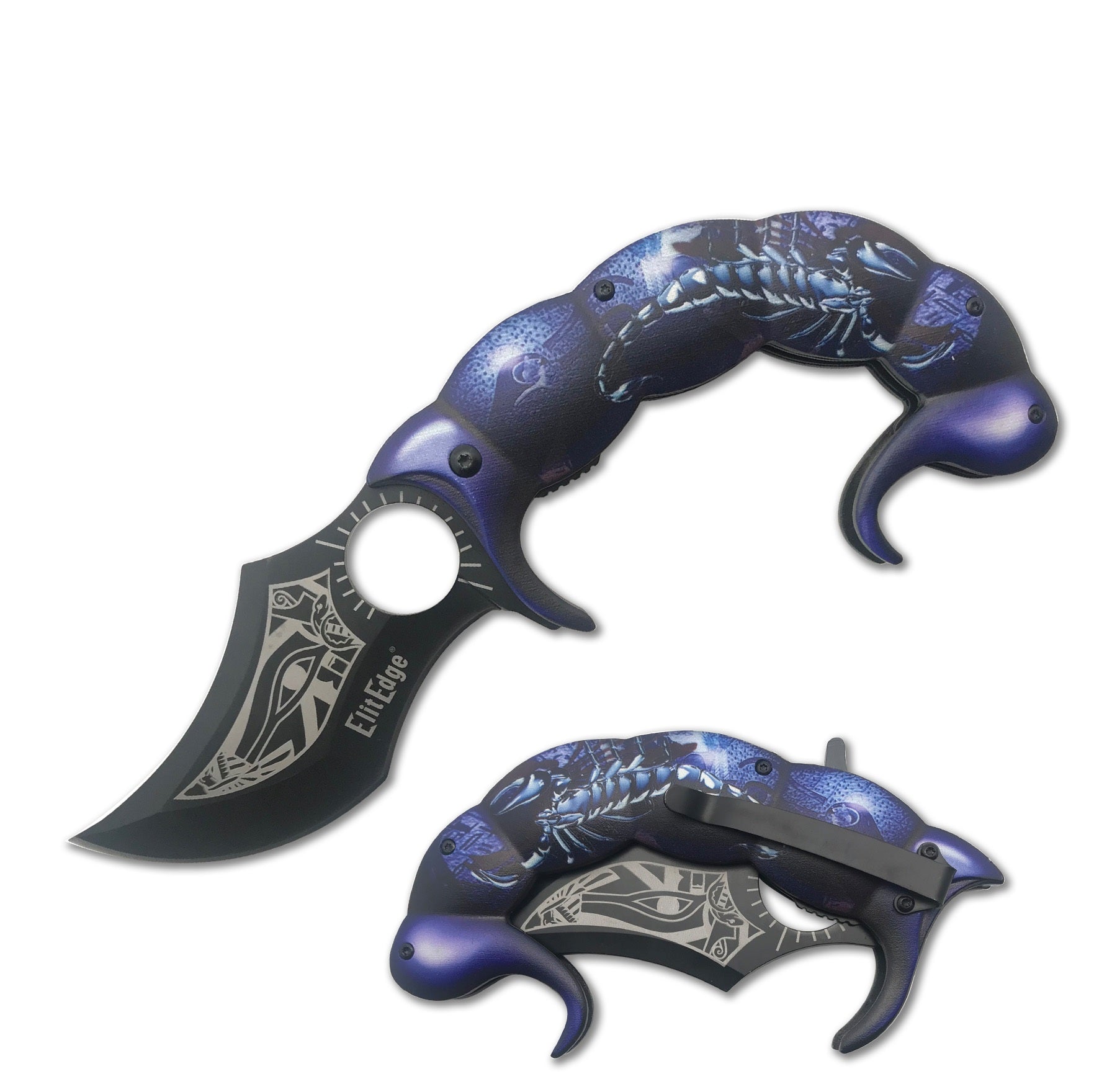 8.5" Fantasy Assisted Open Folding Pocket Knife Karambit Blade - 4 Color Selection