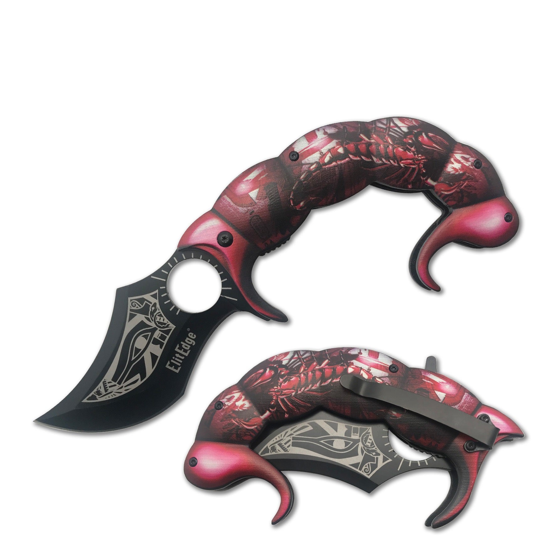 8.5" Fantasy Assisted Open Folding Pocket Knife Karambit Blade - 4 Color Selection