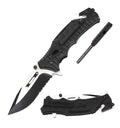 Day Zero Survival Tactical Spring Assisted Rescue Knife with Fire Starter, Whistle & Glass Breaker – Multiple Designs