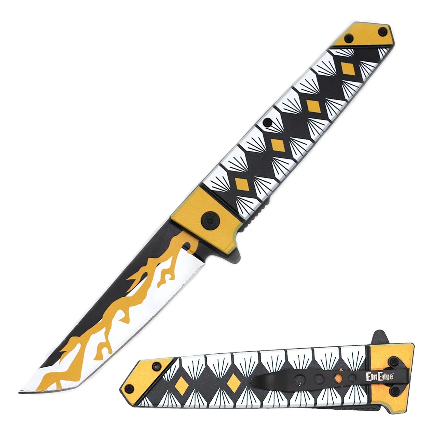 Day Zero Survival 9" Anime Katana Style Spring Assisted Folding Pocket Knife – Multiple Designs