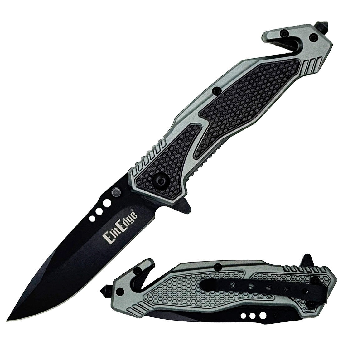 ElitEdge Tactical Rescue Folder Spring Assist Knife - 3 Color Selection