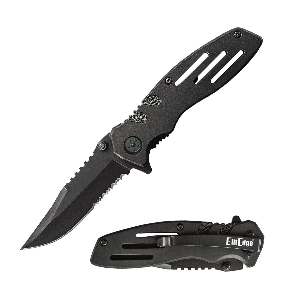 7" Tactical Spring Assisted Pocket Knife with Serrated Edge - 2 Color Selection