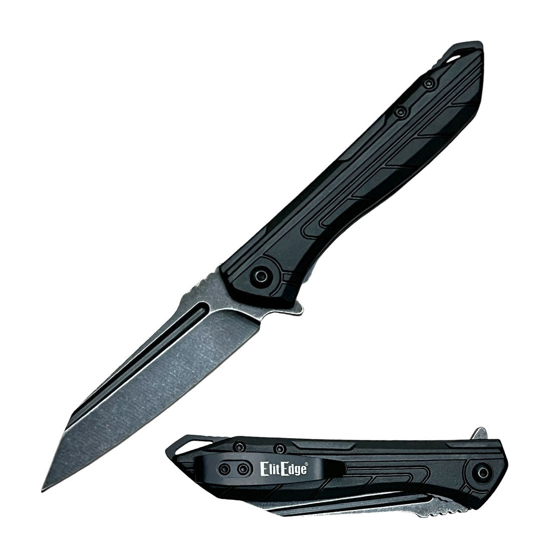 7.75" Tactical Spring Assisted Wharncliffe Blade Pocket Knife - 2 Color Selection