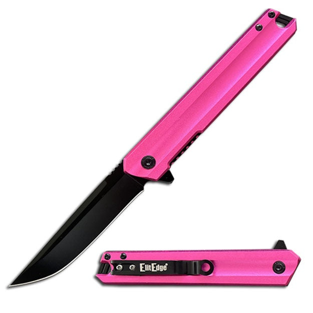 Aluminum Handle Spring Assist Open Folding Pocket Knife Everyday Carry - 6 Color Selection