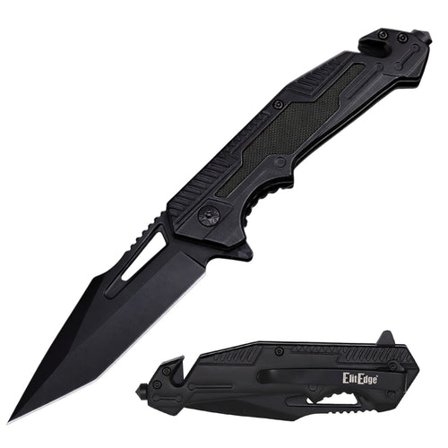 8.5" Spring Assisted Tanto Tactical Multitool Pocket Knife Collection – G10 & Wood Handle Variants