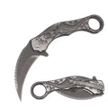 Day Zero Survival 9" Mermaid Sculpture Karambit Spring Assisted Folding Pocket Knife – Multi-Color Collection