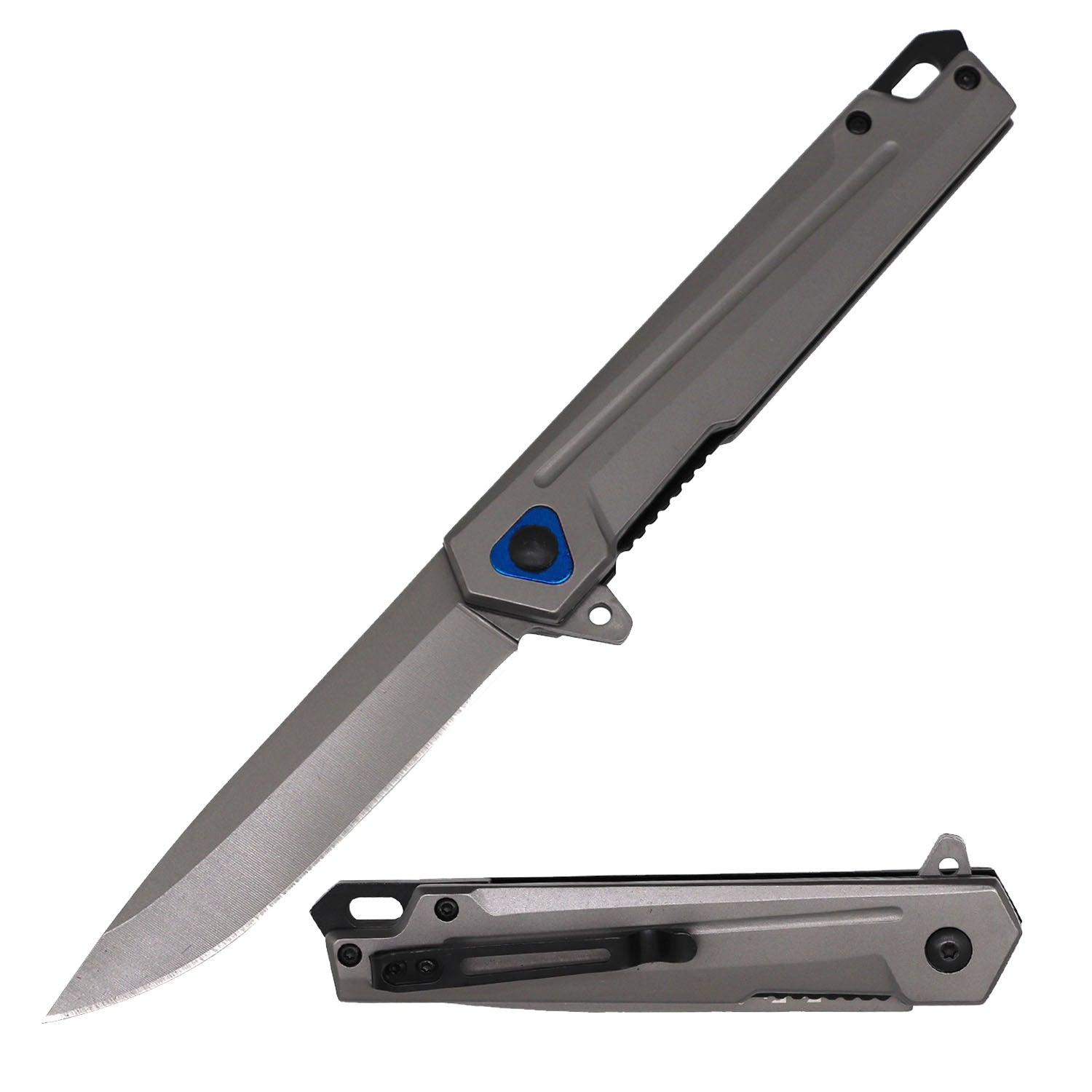 Day Zero Survival 8.5" Tactical Rescue Spring Assisted Folding Pocket Knife – Titanium Coated Handle