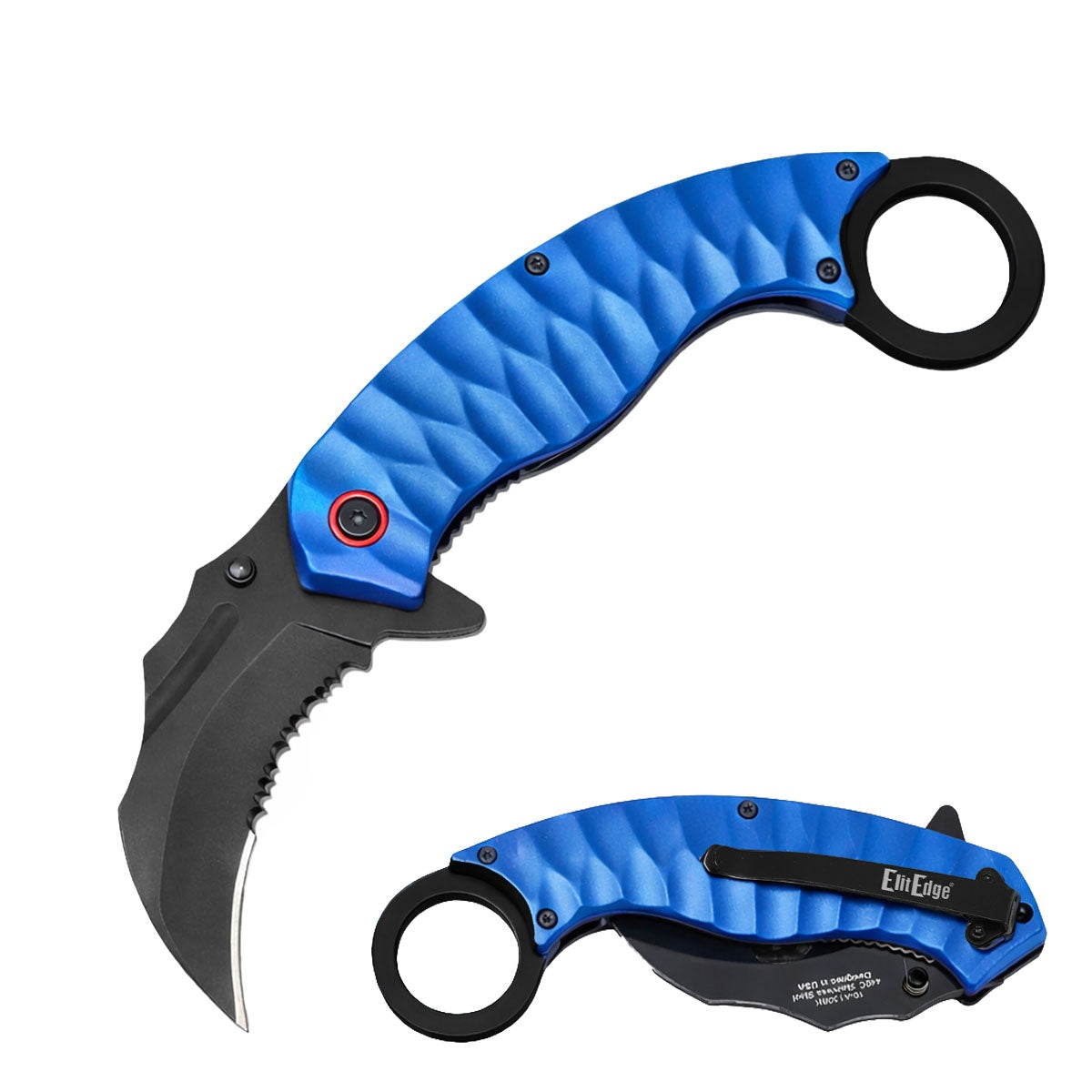 Day Zero Survival 7.75" Spring Assisted Karambit Folding Pocket Knife – Multiple Colors