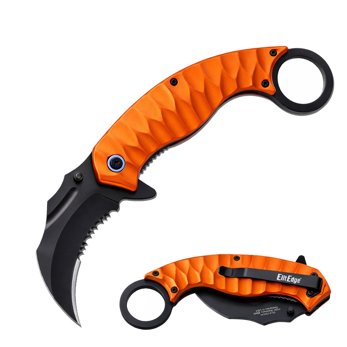 Day Zero Survival 7.75" Spring Assisted Karambit Folding Pocket Knife – Multiple Colors