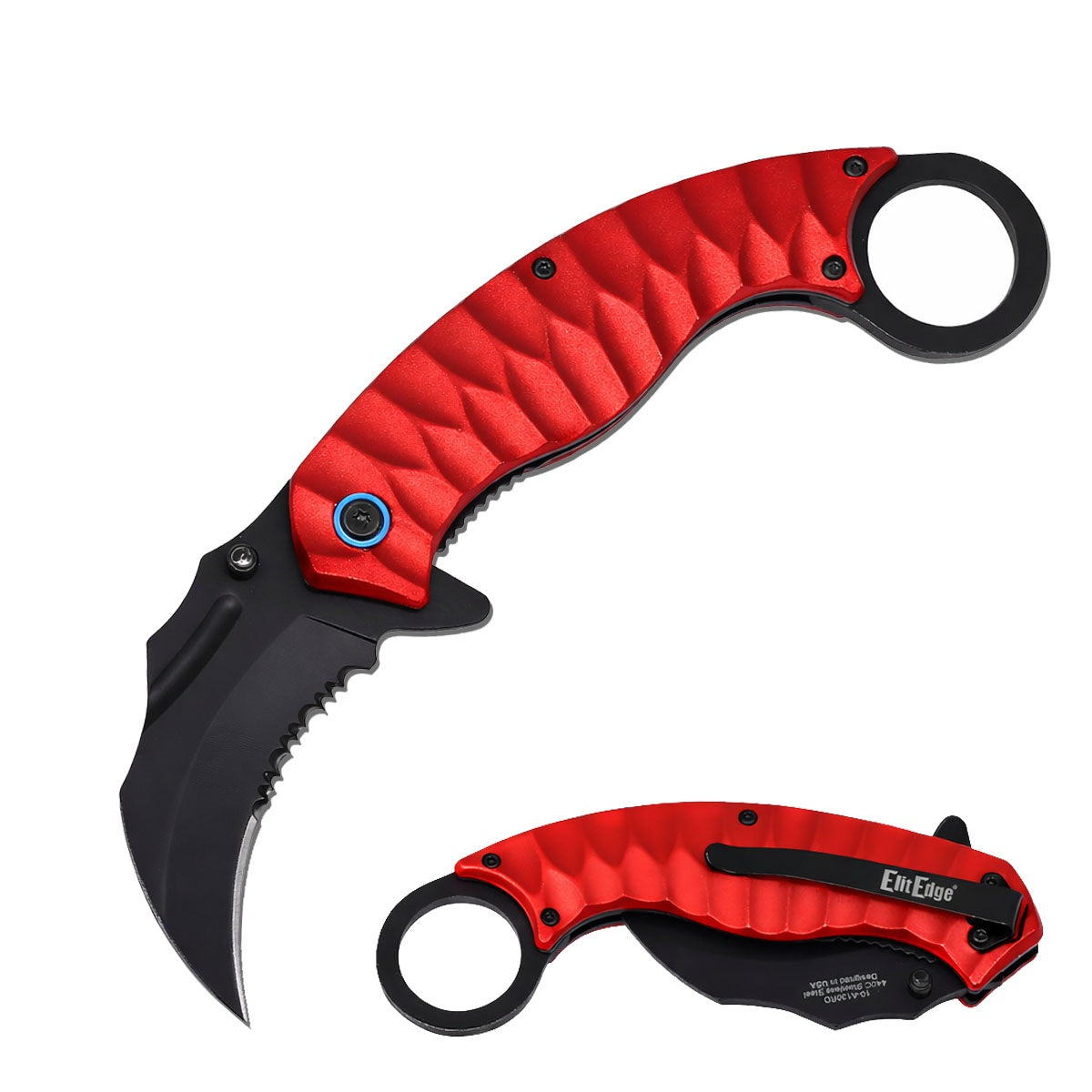 Day Zero Survival 7.75" Spring Assisted Karambit Folding Pocket Knife – Multiple Colors