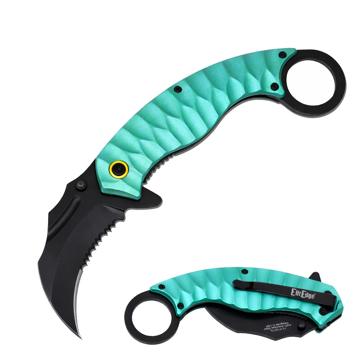 Day Zero Survival 7.75" Spring Assisted Karambit Folding Pocket Knife – Multiple Colors