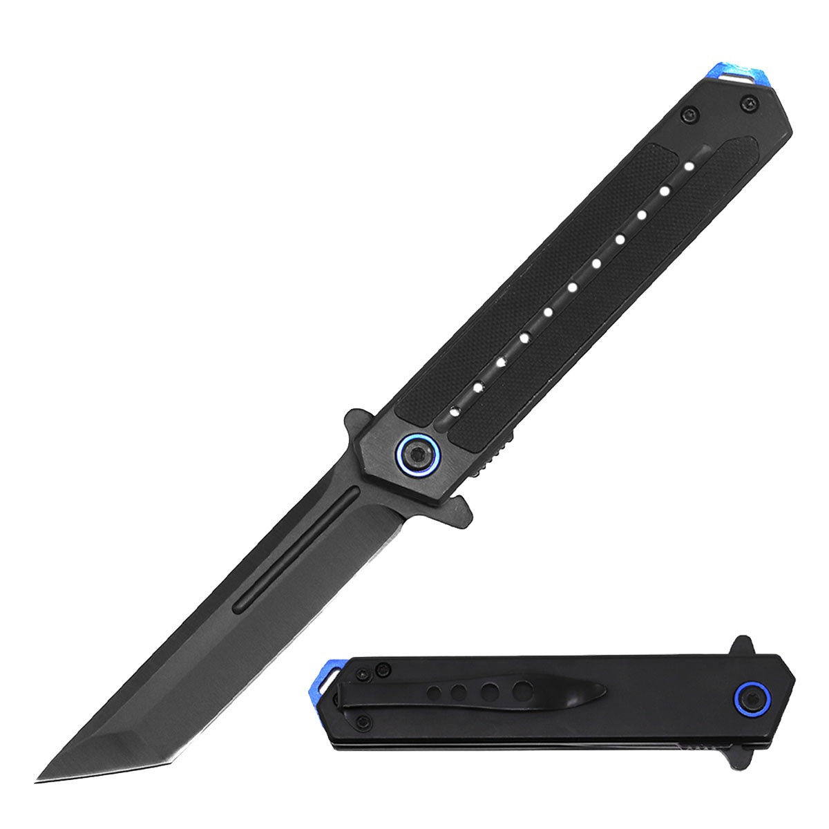 Ghostline Series 8.5" Spring Assisted Pocket Knife Collection – 440C Steel Tanto & Clip Point Blades
