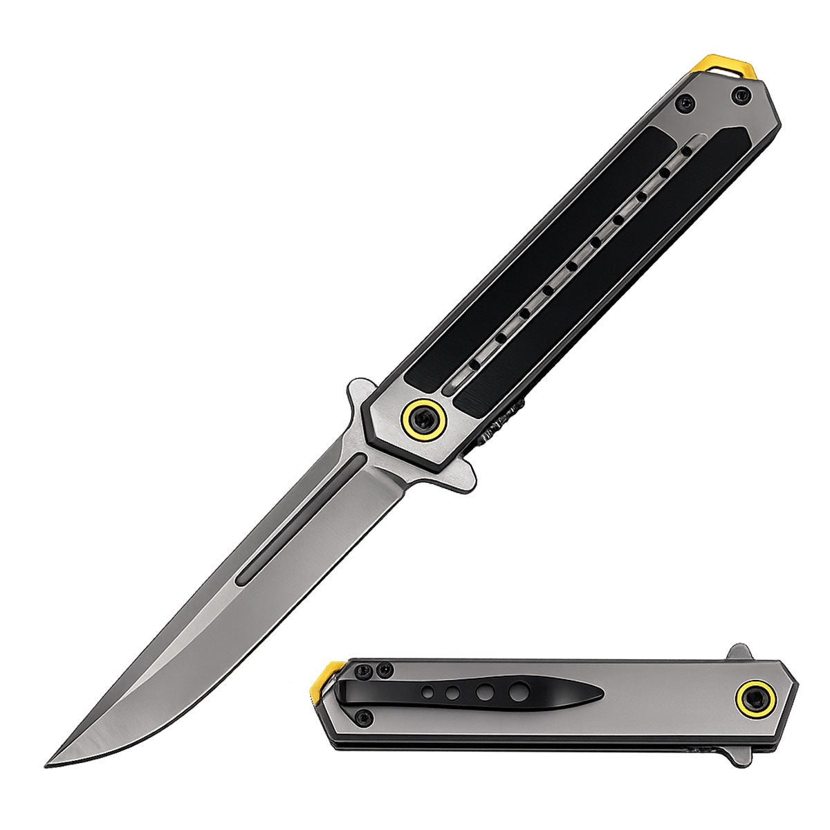 Ghostline Series 8.5" Spring Assisted Pocket Knife Collection – 440C Steel Tanto & Clip Point Blades