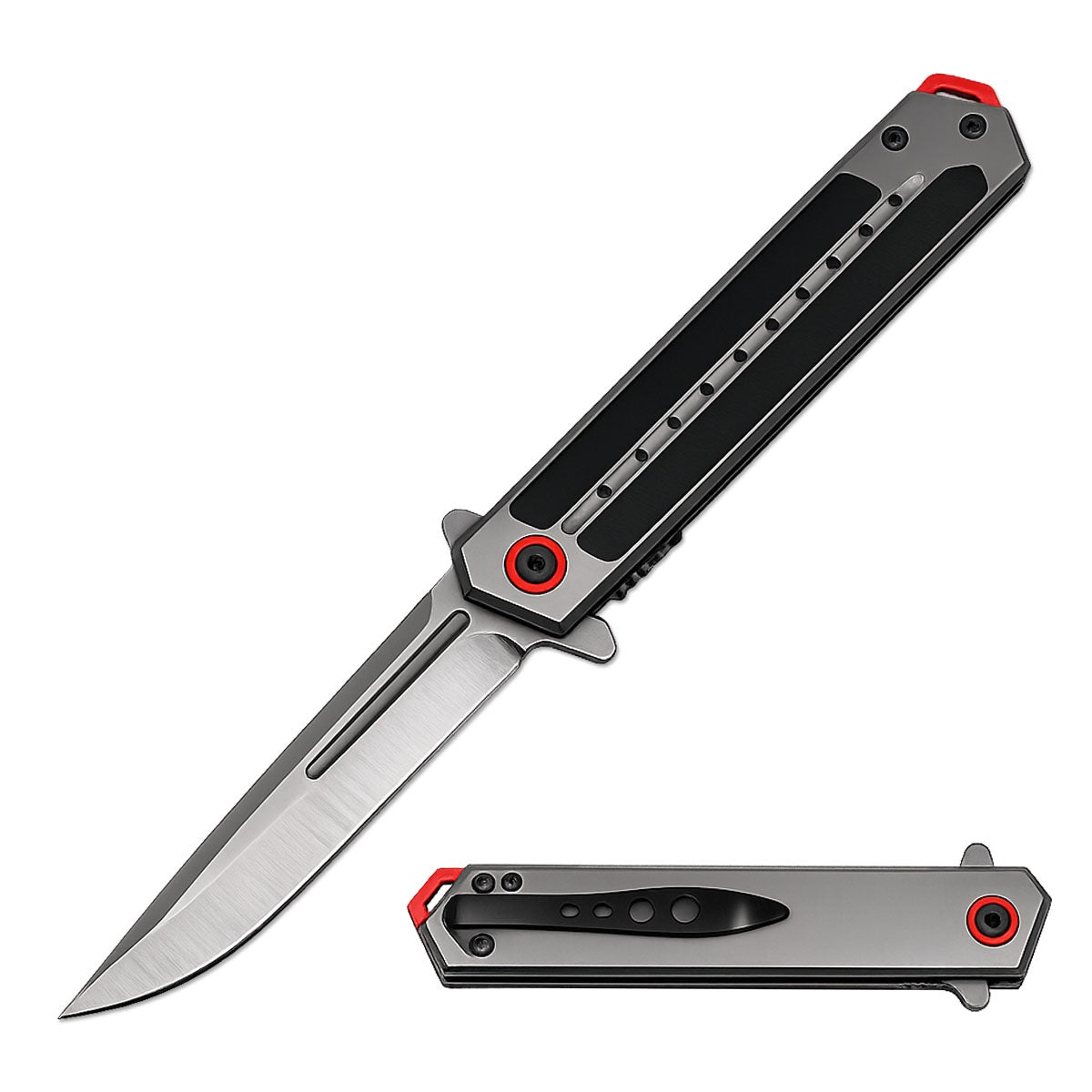 Ghostline Series 8.5" Spring Assisted Pocket Knife Collection – 440C Steel Tanto & Clip Point Blades