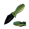 Grenade Aluminum Handle Tactical Spring Assist Open Pocket Knife - 2 Color Selection