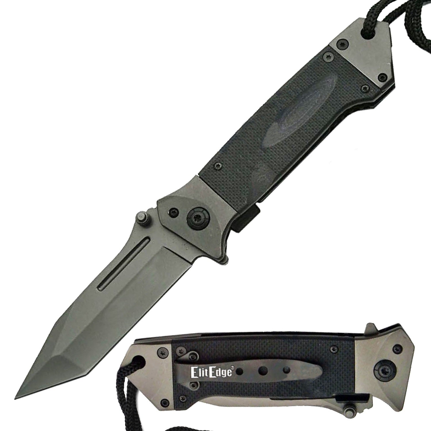 8.5" Heavy Duty Tactical Tanto Spring Assisted Knife Collection – G10 Handle Series