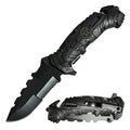 Military Spring Assisted Open Tactical Rescue Folding Pocket Knife - 2 Color Selection