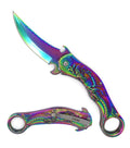 Day Zero Survival Dragon Sculpture Karambit Tactical Spring Assisted Folding Pocket Knife – Multiple Colors