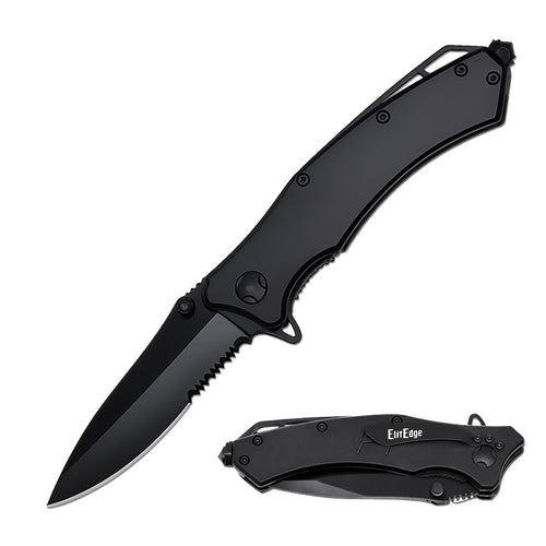 8.25" Heavy Duty Tactical Spring Assisted Pocket Knife Collection – Black & Rose Gold