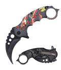 Day Zero Survival 7" Tactical Karambit Spring Assisted Folding Pocket Knife – Dragon Series