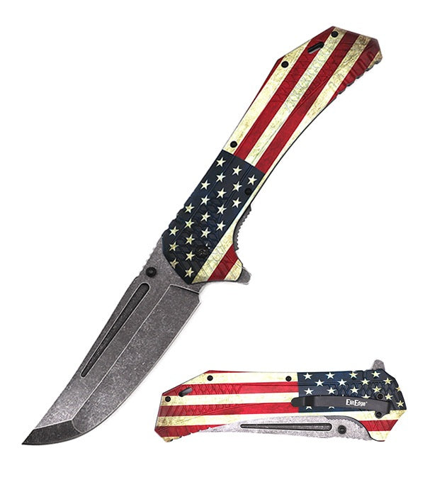 Day Zero Survival 12.25" Jumbo Spring Assisted Folding Pocket Knife – Multiple Graphic Designs