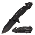 Day Zero Survival 8" Tactical Rescue Spring Assisted Folding Pocket Knife – Black