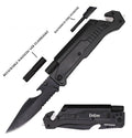 Day Zero Survival 8.5" 6-in-1 Survival Rescue Spring Assisted Pocket Knife with LED Light