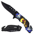 Day Zero Survival 8.25" Tactical Rescue Spring Assisted Folding Pocket Knife – Skull Series