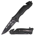 4.75" Closed Aluminum Handle Tactical Rescue Spring Assist Knife - 2 Color Selection
