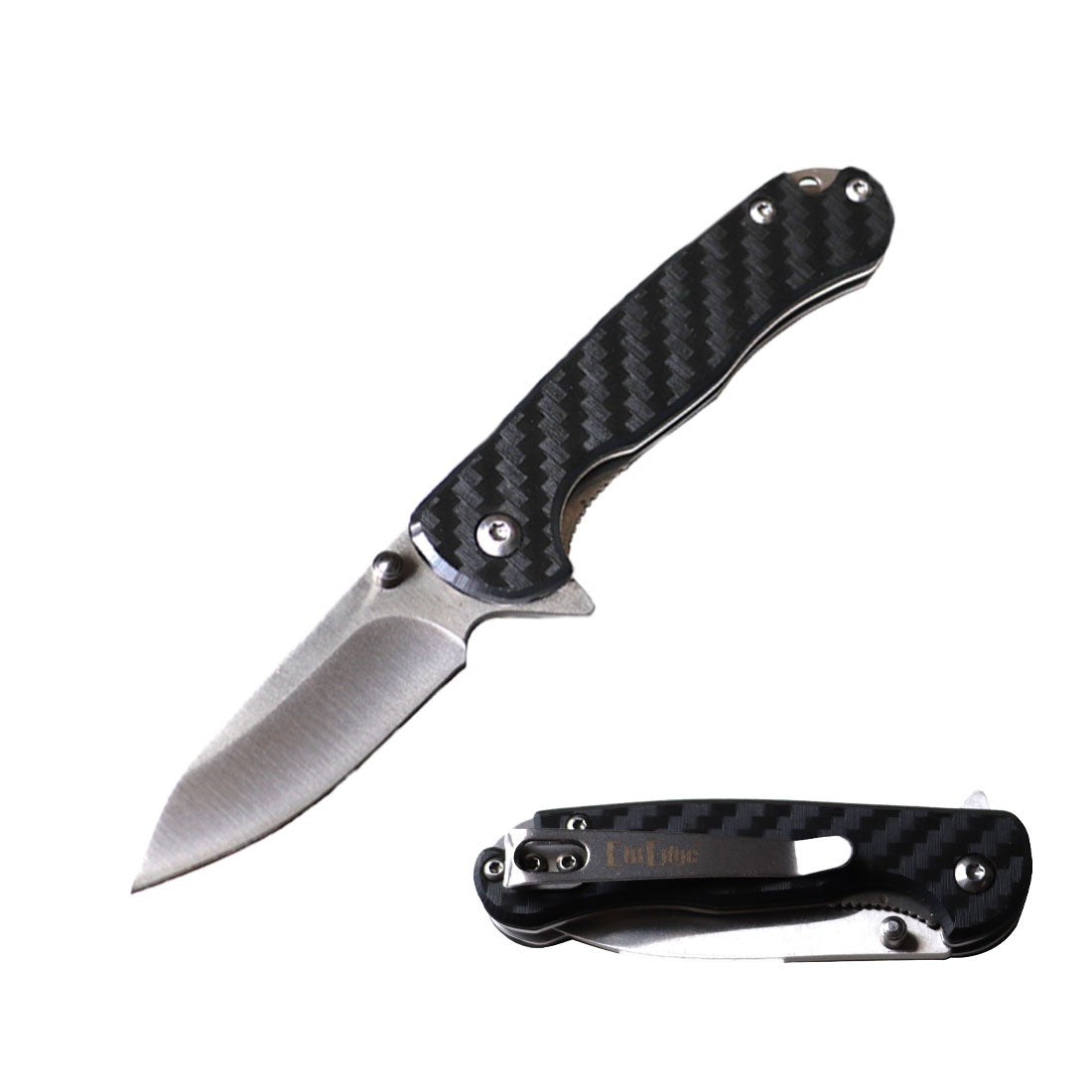 Day Zero Survival Ball Bearing Carbon Fiber Pocket Knife – Multiple Blade Finishes