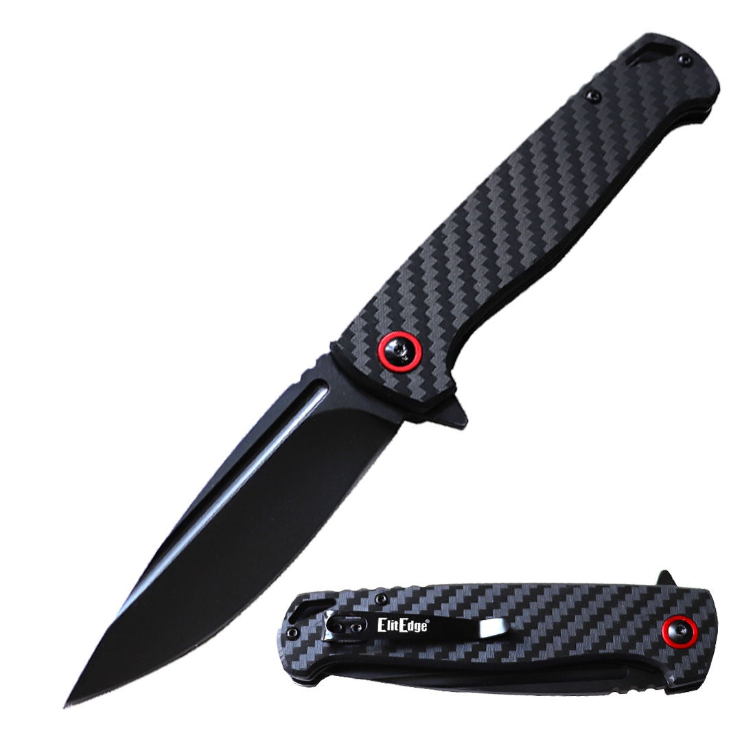 Day Zero Survival 8.5" Ball Bearing Carbon Fiber Folding Pocket Knife – 8CR13 Blade Options