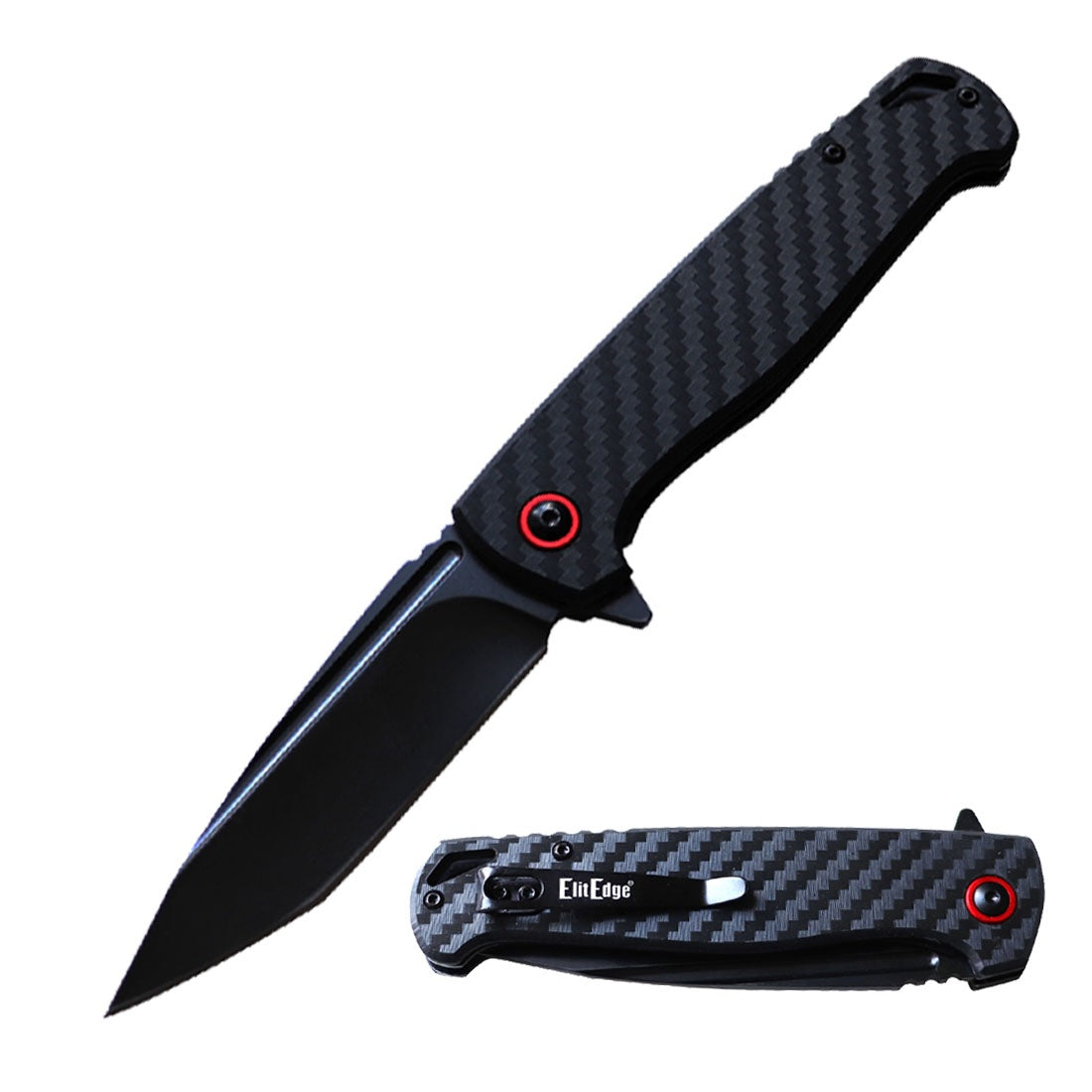 Day Zero Survival 8.5" Ball Bearing Carbon Fiber Folding Pocket Knife – 8CR13 Blade Options