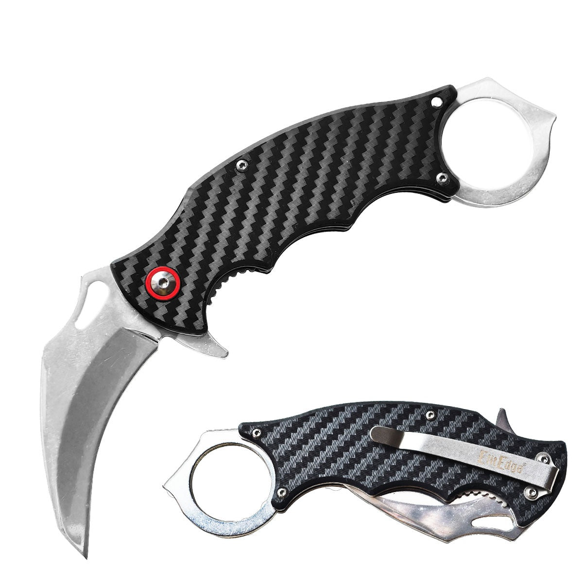 Day Zero Survival 7.5" Ball Bearing Tactical Karambit Pocket Knife – Multiple Handle Options