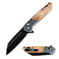 Day Zero Survival 8.5" Ball Bearing Axis Lock Reverse Tanto Flipper Pocket Knife – Multiple Handle Options