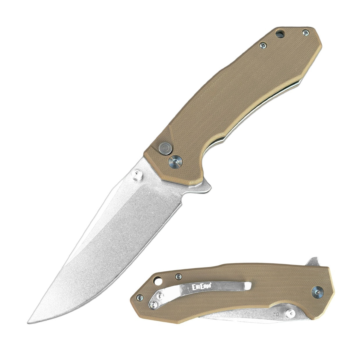 Day Zero Survival Premium CNC Machined D2 Steel Ball Bearing Pocket Knife – G10 Handle – Multiple Colors