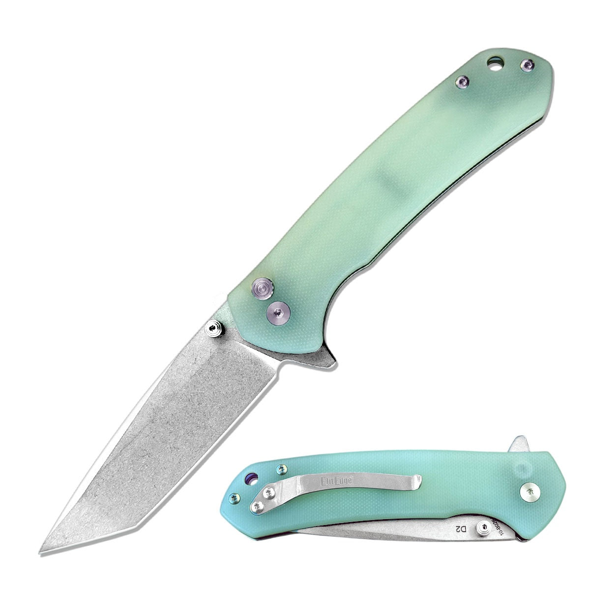 Day Zero Survival Premium CNC Machined D2 Tanto Ball Bearing Pocket Knife – G10 Handle – Multiple Colors