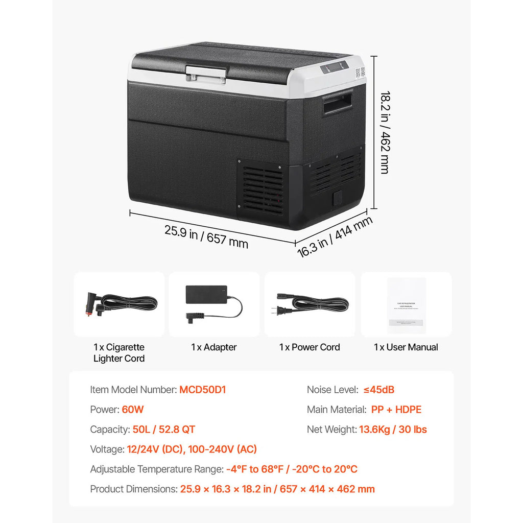 VEVOR 12V Portable Car Refrigerator Freezer