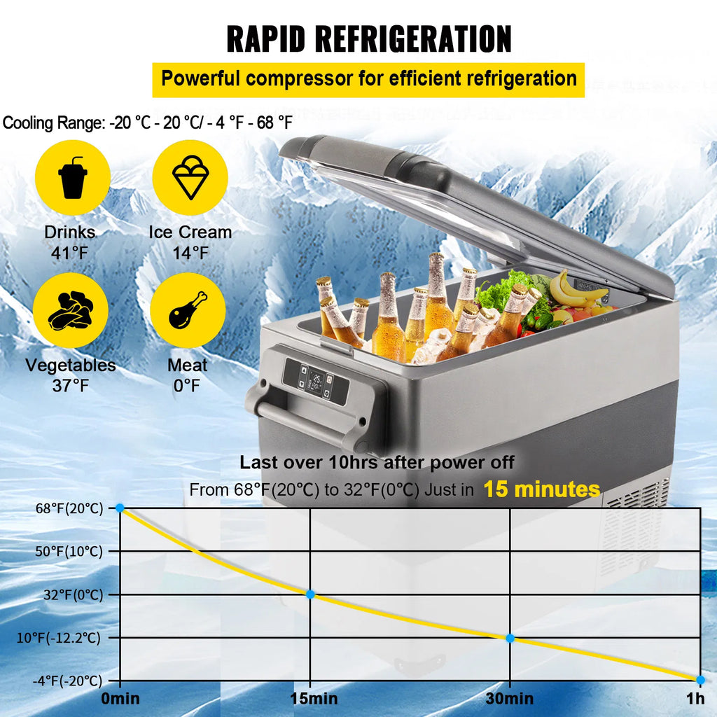 VEVOR 12V Portable Refrigerator Freezer with App Control