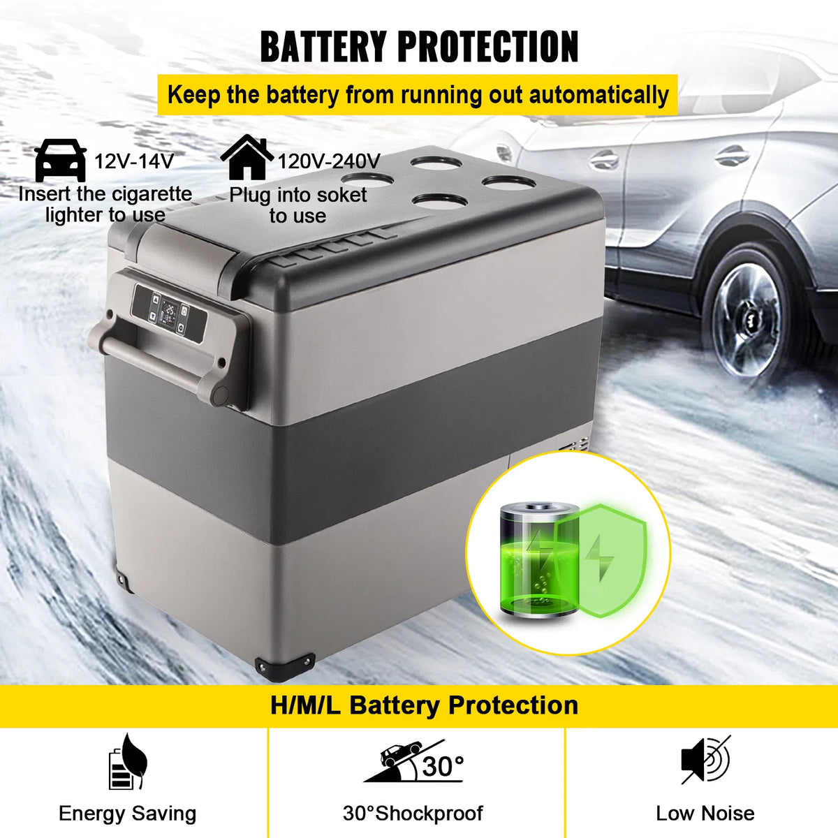 VEVOR 12V Portable Refrigerator Freezer with App Control
