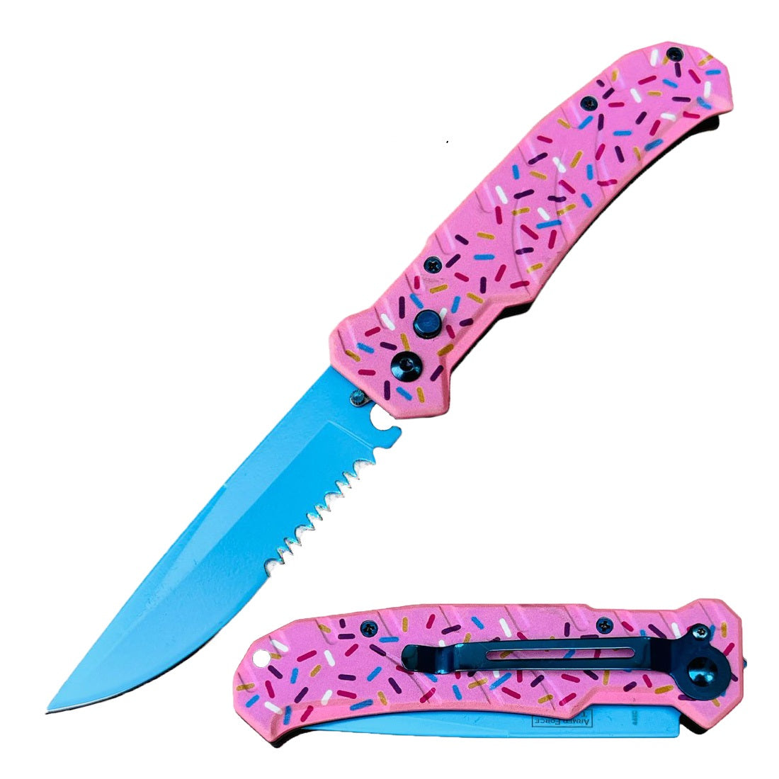 Day Zero Survival Automatic Switchblade Knife – Sprinkles Series – Multiple Colors