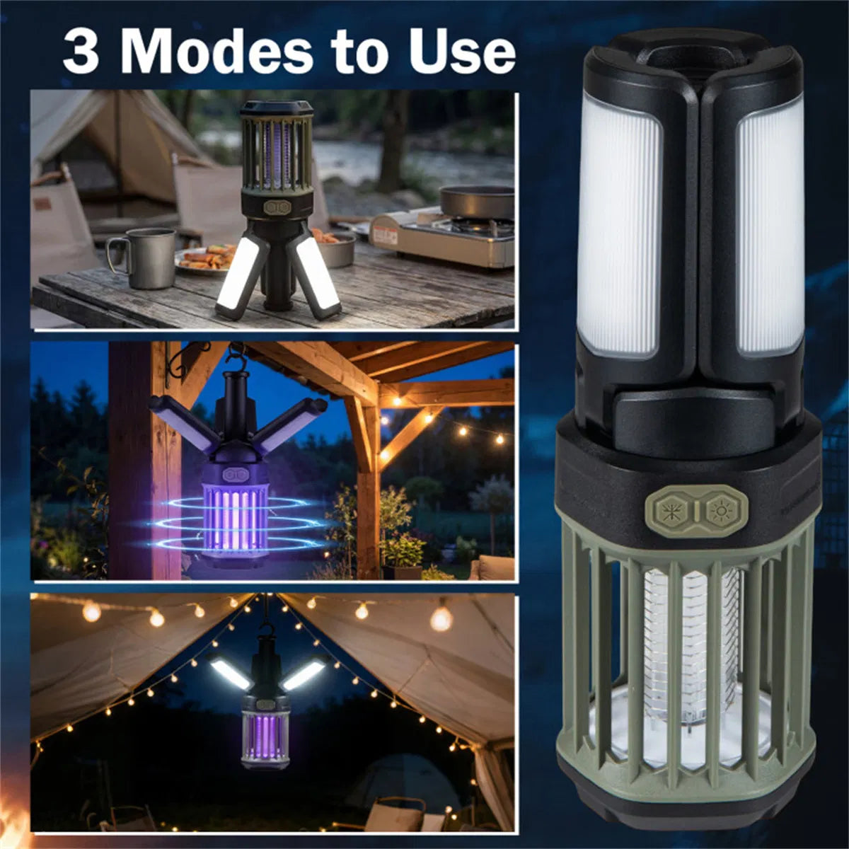 2-in-1 Rechargeable Bug Zapper & Camping Lantern